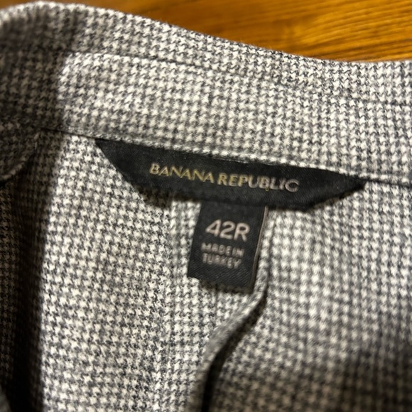 Banana Republic Men’s Slim Fit 42R Wool Grey Houndstooth Sports Coat NWT - Picture 8 of 16